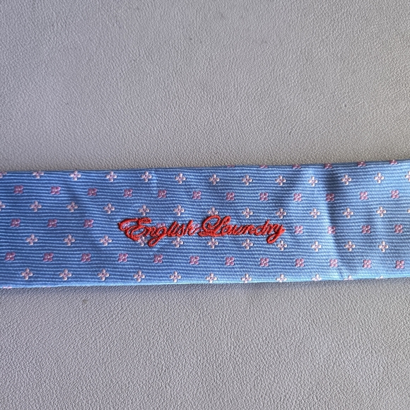 Lot of 2 100% Silk Men's Tie Pastel‎ Blue Pink Preppy Light Academia Business - Picture 8 of 9